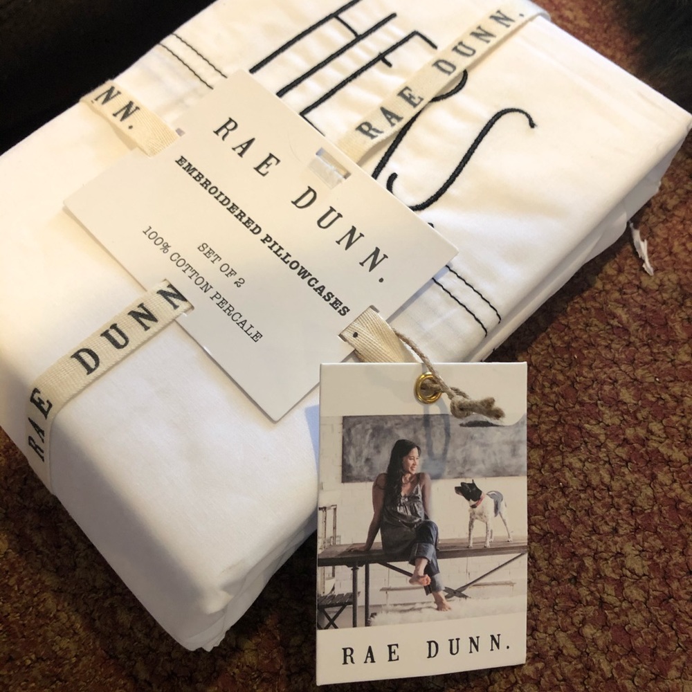 Rae Dunn Rare “His and Hers “Pillowcases